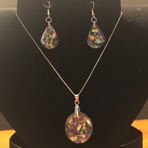 Handmade necklace and earring set